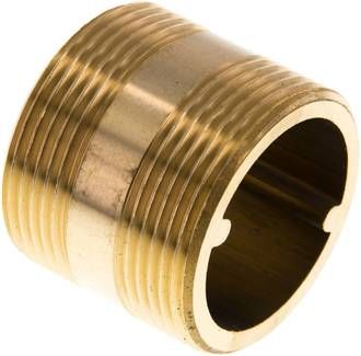 Rohrdoppelnippel G 1 1/2"-40mm, 16 bar Messing