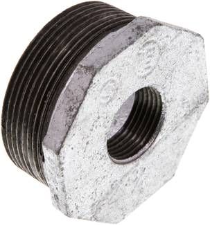 Reduziernippel R 2"(AG)-Rp 3/4"(IG), 25 bar Temperguss verzinkt