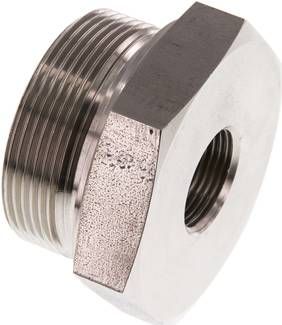 Hydraulik-Reduzierung G 2"(AG)-G 3/4"(IG), 1.4571, Elastomerdichtung