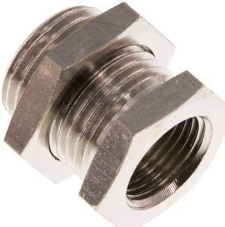 Schottverschraubung G 3/8"-G 1/2", 16 bar Messing vernickelt