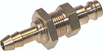 Schott-Kupplungsstecker (NW5) 4mm Schlauch, Messing