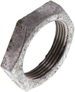 Sechskant-Gegenmutter Rp 1 1/2", Temperguss verzinkt