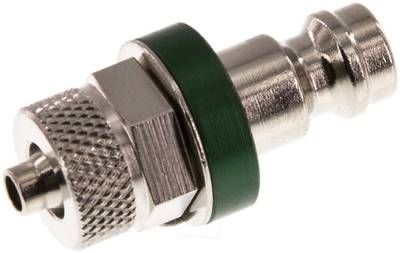 Kupplungsstecker (NW5) 6 x 4mm Schlauch, Messing vernickelt