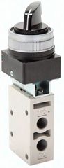 3/2-Wege Ventil G 1/8", Drehschalter schwarz