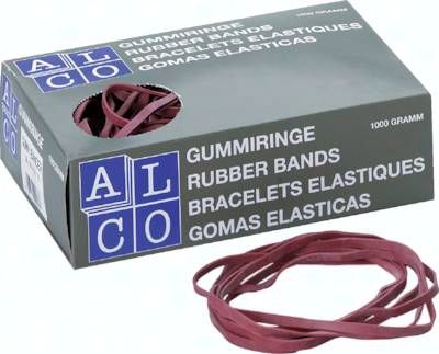 Gummibänder, rot, 150 x 4 mm, 1000 g im Karton