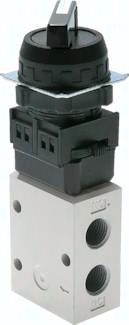 3/2-Wege Ventil G 1/4", Drehschalter schwarz