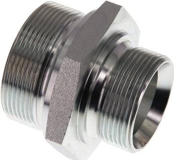 Hydraulik-Doppelnippel G 2"-G 1 1/2", Stahl verzinkt