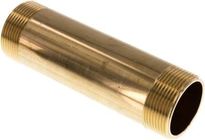 Rohrdoppelnippel G 1 1/2"-150mm, 16 bar Messing