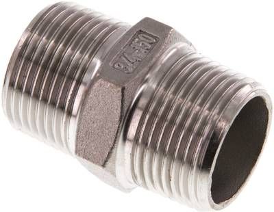 Doppelnippel R 3/4"-R 3/4", 16 bar 1.4408