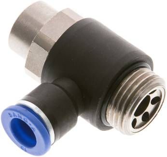 Winkel-Drosselrückschlag-ventil G 1/2"-10mm,abluftregelnd (Standard)
