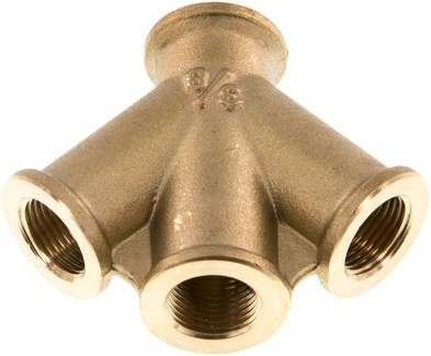 3-fach-Luftweiche G 3/8", Messing