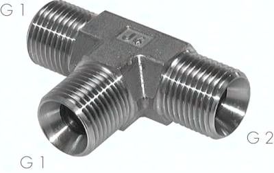 T-Stück, 60°Konus G 1"-G 1"-G 1" (AG), V4A