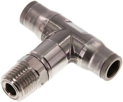 T-Steckanschluss NPT 1/4"-8mm, IQS-Edelstahl