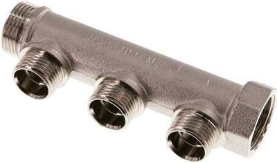 Verteilerrohr G 3/4"(IG/AG), 3 Abgänge G 1/2" (AG)