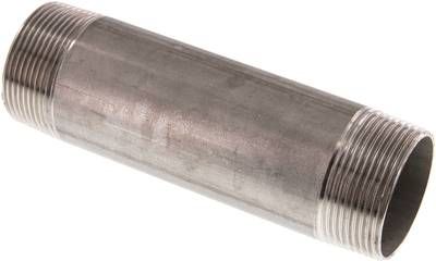 Rohrdoppelnippel R 1 1/2"-150mm, 20 bar 1.4571