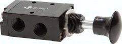 3/2-Wege Axial-Handhebelventil mit Raste, G 1/8"