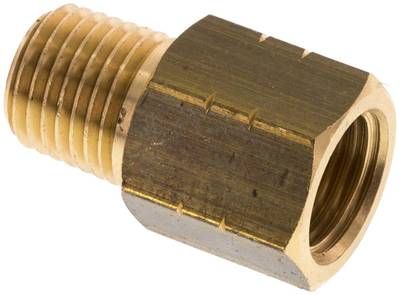 Reduziernippel NPT 1/4"(AG)-G 1/4"(IG), 16 bar Messing