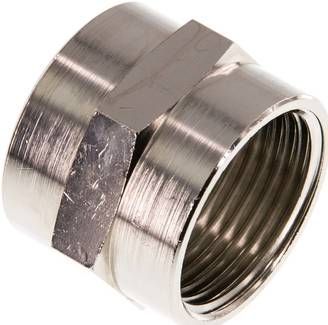 Muffe G 1"-G 1", 16 bar Messing vernickelt