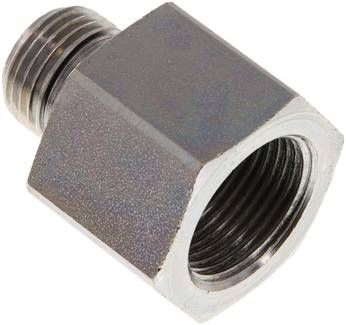 Hydraulik-Reduzierung G 1/2"(AG)-G 3/4"(IG), Stahl verzinkt, Elastomerdichtung