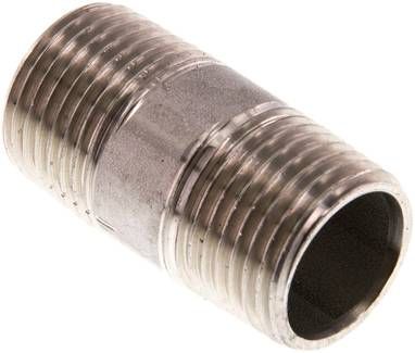 Rohrdoppelnippel R 1/2"-40mm, 20 bar 1.4571