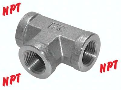 Hochdruck T-Stück NPT 1/2" (IG), V4A