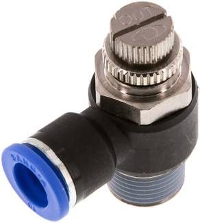 Winkel-Drosselrückschlag-ventil R 3/8"-10mm,abluftregelnd (Standard)