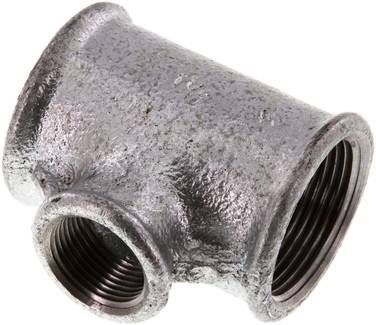 T-Stück Rp 1 1/4"-Rp 3/4"-Rp 1 1/4" (IG), 25 bar Temperguss verzinkt