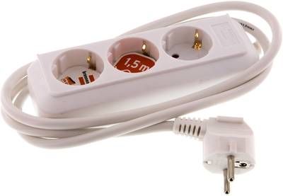 3-fach Steckdosenleiste (innen), weiß, Standard ohne Schalter