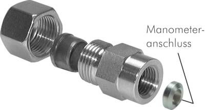 Manometer-Schneidringverschr. 10 S-G 1/2", Klemmring 1.4571 (NC)