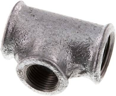 T-Stück Rp 3/4"-Rp 1/2"-Rp 3/4" (IG), 25 bar Temperguss verzinkt