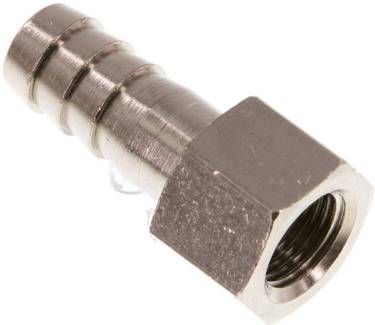 Aufschraub-Schlauchtülle G 1/8"-9mm, 16 bar Messing vernickelt