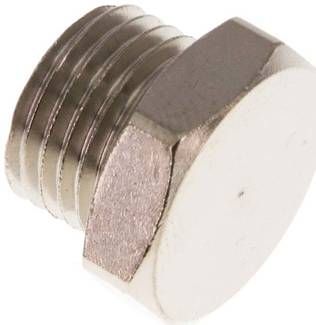 Verschlussstopfen Außenskt. G 1/4", 16 bar Messing vernickelt
