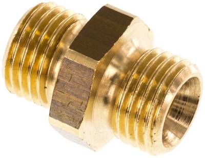 Doppelnippel G 1/4"-G 1/4", 16 bar Messing/Rotguss