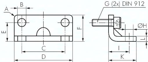 Fußbefestigung für Kompakt-zylinder 40 mm