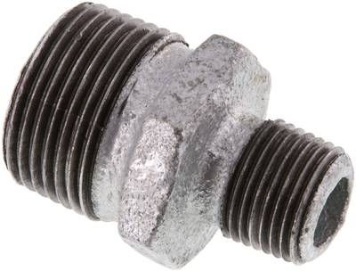 Doppelnippel R 1"-R 1/2", 25 bar Temperguss verzinkt