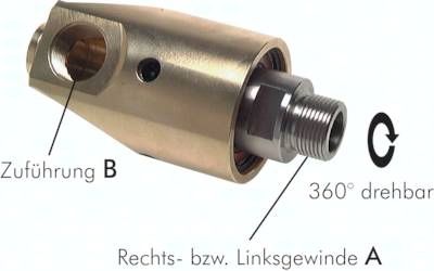 Drehdurchführung G 3/8", Welle G 3/8"