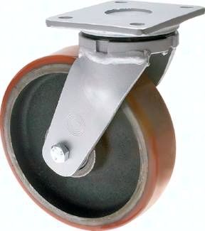 Polyurethan-Schwerlastrolle, Lenkrolle, 100mm