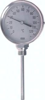 Bimetallthermometer, senk-recht D160/0 - 120°C/200mm
