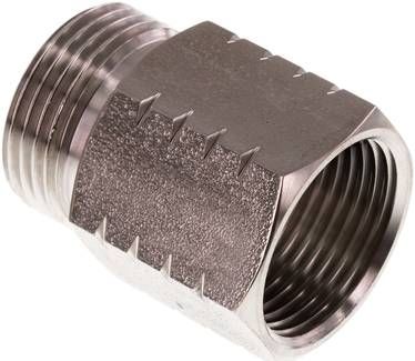 Reduziernippel G 1"(AG)-NPT 1"(IG), 40 bar 1.4571