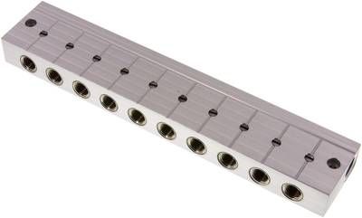 Verteilerleiste m. Kugel-hähnen 2 x G 3/8"-10 x G 1/4"