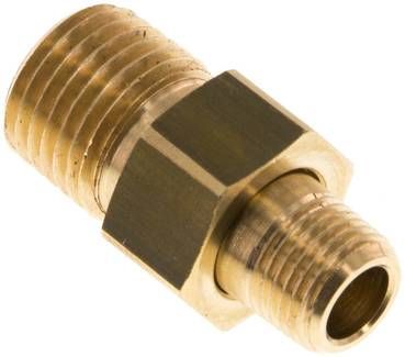 Doppelnippel trennbar R 1/4"-R 1/8", 16 bar Messing