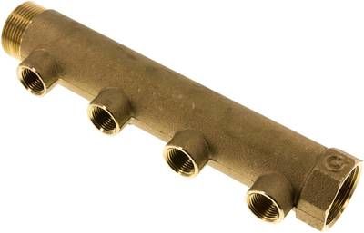 Verteilerrohr G 1 1/4"(IG/AG), 4 Abgänge G 1/2" (IG)