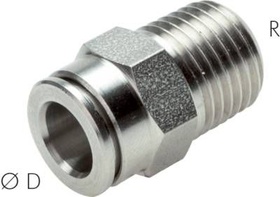 Gerader Steckanschluss R 3/8"-12mm, IQS-Edelstahl