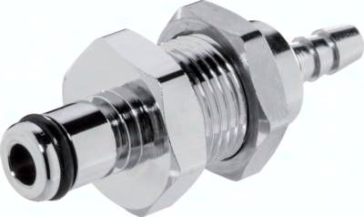 Schott-Kupplungsstecker (MC) mit Schlauchtülle, Messing verchromt