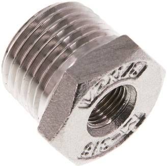 Reduziernippel R 1/2"(AG)-Rp 1/8"(IG), 16 bar 1.4408