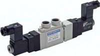 5/3-Wege Magnetventil, G 1/4" (G 1/8"), entlüftet, 230 V AC