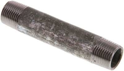 Rohrdoppelnippel R 3/8"-80mm, 50 bar, Stahlrohr ST 37 verzinkt