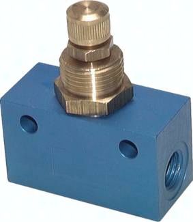 Block-Drosselrückschlagventil, G 1/8", Messingspindel