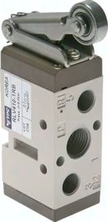 5/2-Wege Endschalter G 1/4" (Abluft G 1/8"), Stahlrolle (kugelgelagert)