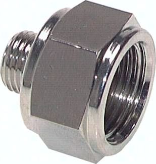 Reduziernippel G 1"(AG)-G 1 1/4"(IG), 16 bar Messing vernickelt